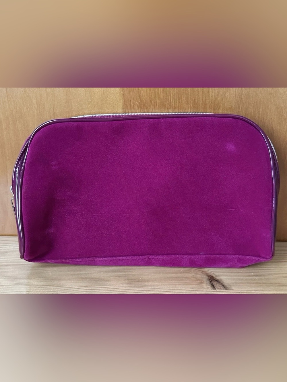Lancome Paris Pink Wrap Around Zip Rectangle Cosmetic Travel Makeup Bag Pouch